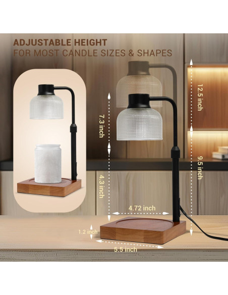 Lámpara Calentadora de Velas KLL Vintage con Temporizador 50W Lámpara Calentadora de Velas KLL Vintage con Temporizador 50W