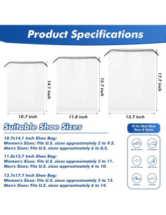 50 Bolsas Translucidas para Zapatos GcFoir 40 x 30 cm Impermeables 2