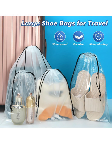 50 Bolsas Translucidas para Zapatos GcFoir 40 x 30 cm Impermeables