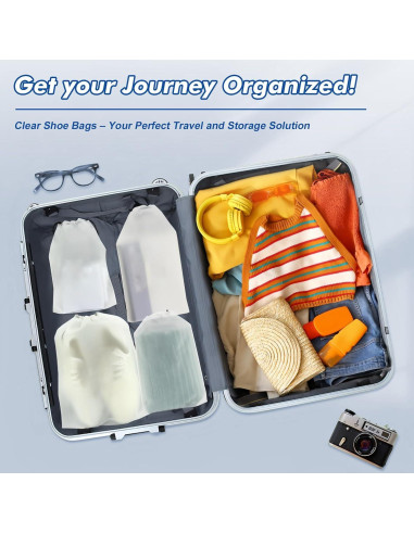 50 Bolsas Translucidas para Zapatos GcFoir 40 x 30 cm Impermeables