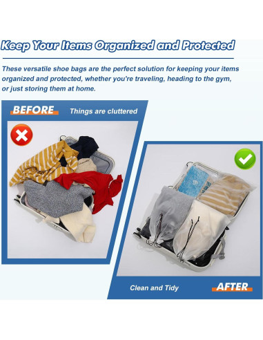 50 Bolsas Translucidas para Zapatos GcFoir 40 x 30 cm Impermeables