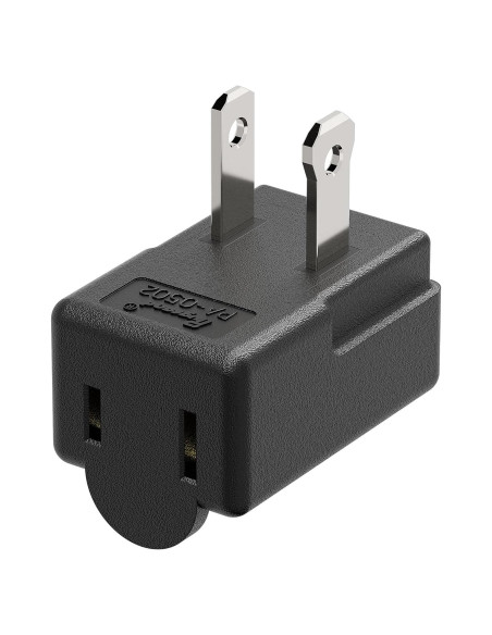 Adaptador de Potencia CA PluGrand PA-0502B 90 Grados Negro