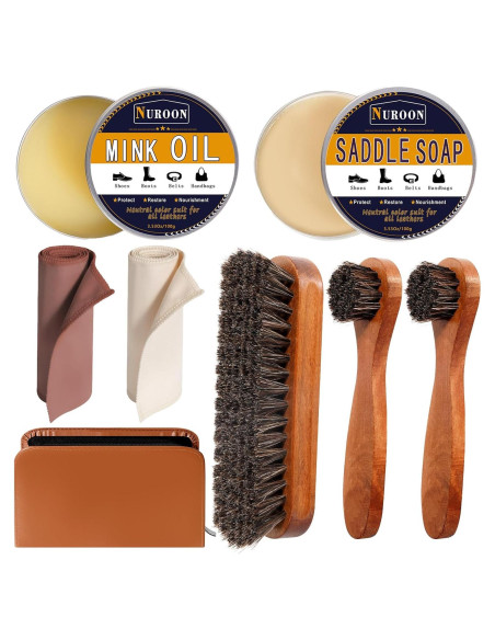 Kit de Cuidado de Zapatos NUROON - Jabón, Aceite y Cepillos Kit de Cuidado de Zapatos NUROON - Jabón, Aceite y Cepillos
