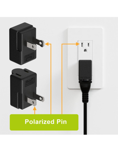 Adaptador de Potencia CA PluGrand PA-0502B 90 Grados Negro