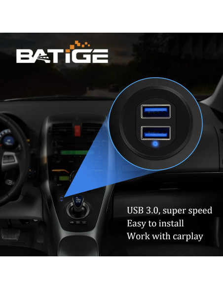 Cable de Montaje en Panel USB 3.0 BATIGE Doble Puerto 30.48cm