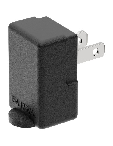 Adaptador de Potencia CA PluGrand PA-0502B 90 Grados Negro