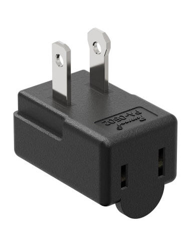 Adaptador de Potencia CA PluGrand PA-0502B 90 Grados Negro