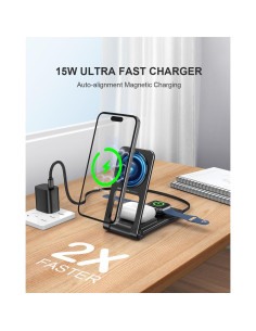 Cargador Inalámbrico 3 en 1 Magnético 15W para Apple 2