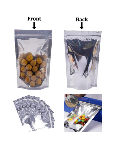 Paquete de 100 bolsas Mylar Funnyleaf 10x15 cm reutilizables