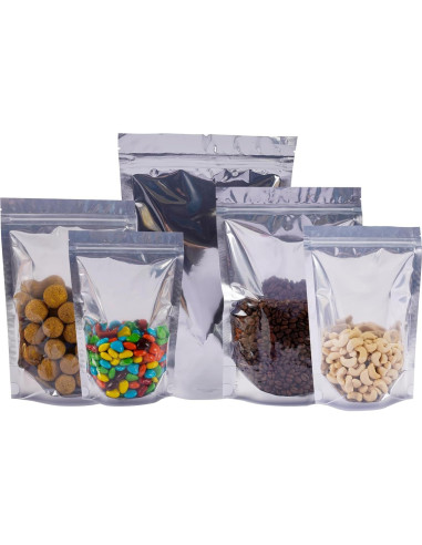 Paquete de 100 bolsas Mylar Funnyleaf 10x15 cm reutilizables