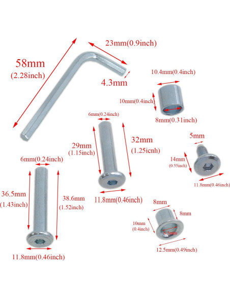 Juego de Tornillos y Ejes para Patines en Línea Meuey Lyot
