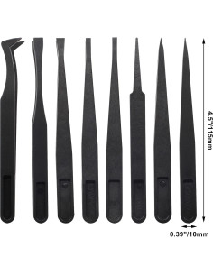 Juego de Pinzas de Plástico Antiestáticas Bonsicoky 8 Piezas 115mm 2