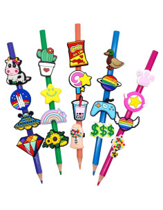 Adornos para Lápices Papacharms 40 Piezas PVC Multicolor 2