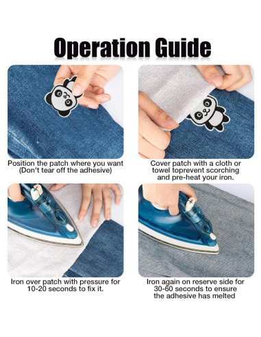 Parches Bordados Woohome 16 PCS para Planchar o Coser Negros