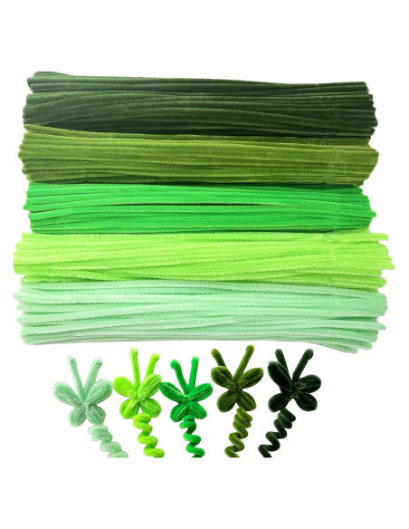 500 Limpiapipas Verdes Chenille 30.48 cm para Manualidades