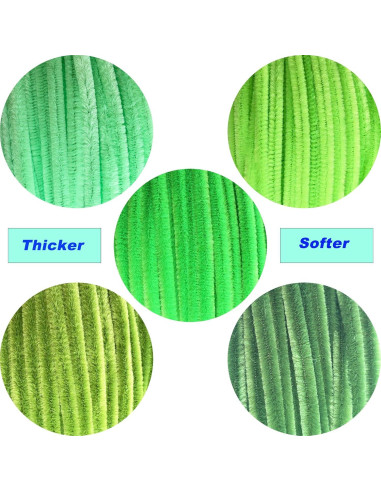 500 Limpiapipas Verdes Chenille 30.48 cm para Manualidades