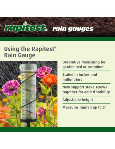 Medidor de Lluvia Metálico Luster Leaf 1646 con Estaca 12.5cm