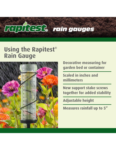 Medidor de Lluvia Metálico Luster Leaf 1646 con Estaca 12.5cm