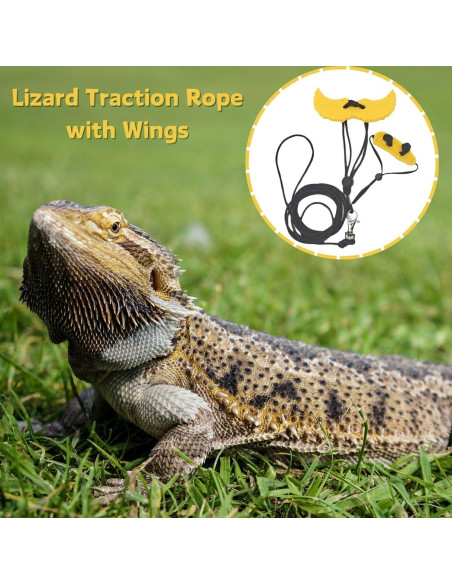 Conjunto Arnés y Correa Ajustable SEZDEKI para Dragón Barbudo Amarillo Conjunto Arnés y Correa Ajustable SEZDEKI para Dragón Barbudo Amarillo