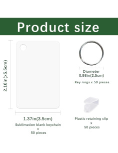 150 Piezas Llavero de Sublimación Doble Cara GEKIXUTP 2