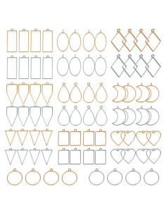 Moldes Abiertos para Resina 80 Pcs - Joyería DIY Oro y Blanco