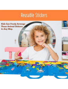 Libro de Pegatinas de Gel Hebayy 36 Animales Marinos Reutilizables 2