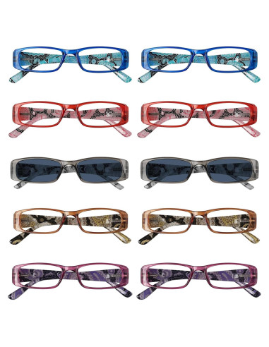 Paquete de 10 Gafas de Lectura GTSY para Mujeres y Hombres