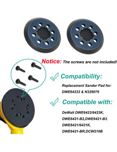 Paquete de 2 almohadillas de lijado Dewalt 5" (12.7 cm) 8 agujeros 2