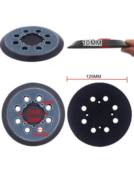 Paquete de 2 almohadillas de lijado Dewalt 5" (12.7 cm) 8 agujeros