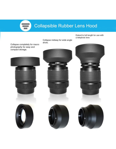 Juego de parasoles de lente 52mm Funifunds - Goma y Tulipán