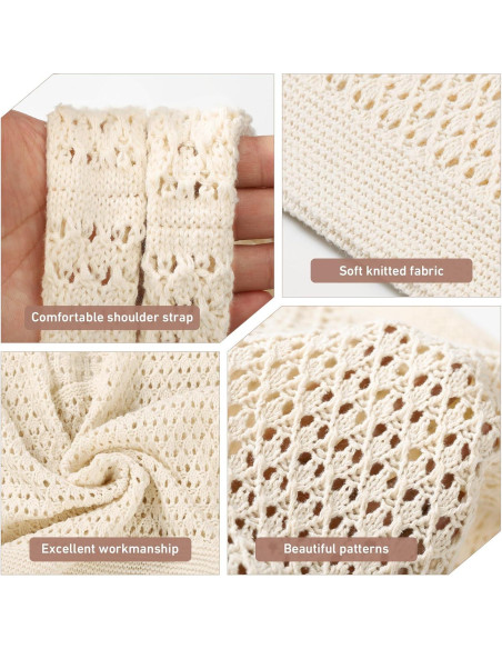 Bolsa de Playa de Crochet WantGor Albaricoque 35x36cm