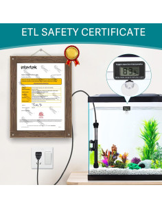 Calentador de Acuario Sumergible Hygger 50W con Termómetro 2