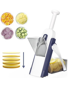 Rebanador Mandolina Profesional Genérico Ajustable 0.67 kg Azul 2