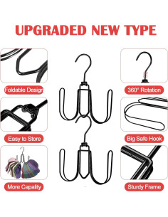 Perchero para Sombreros NAKBINX Negro Colapsable 2 Piezas 2