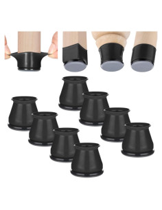 Deslizadores de patas de silla Aneaseit 8 piezas 3.81 cm Negro