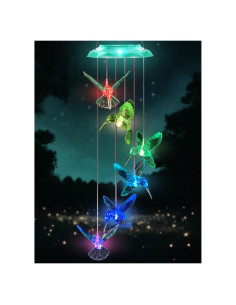 Campana de Viento Solar WANQDG Verde 71.12 cm para Jardín