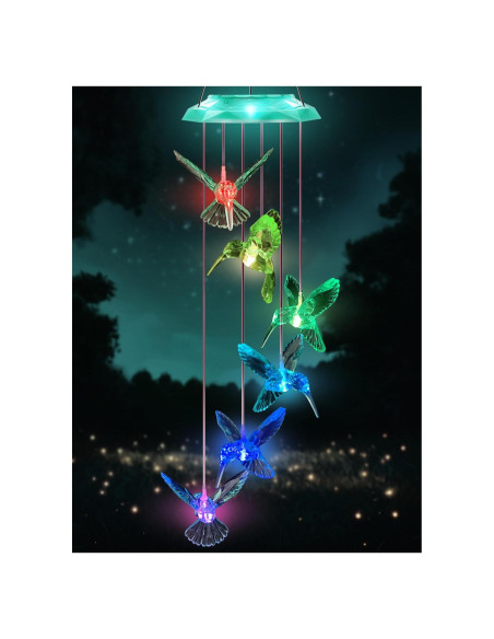 Campana de Viento Solar WANQDG Verde 71.12 cm para Jardín