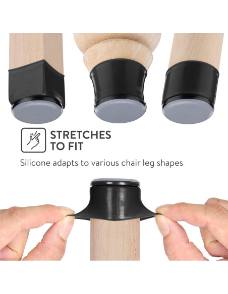 Deslizadores de patas de silla Aneaseit 8 piezas 3.81 cm Negro