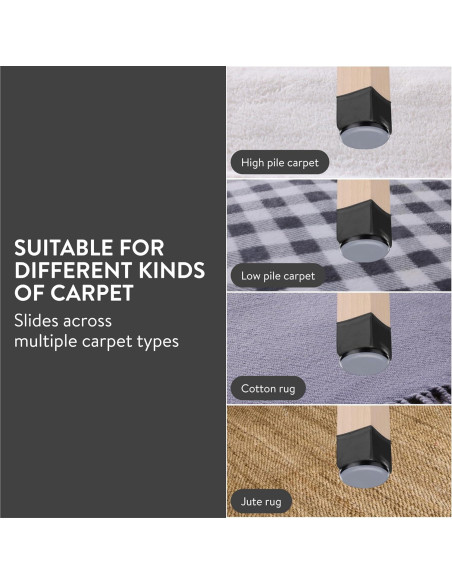 Deslizadores de patas de silla Aneaseit 8 piezas 3.81 cm Negro