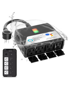 Enchufe inteligente exterior WiFi 4 salidas IP44 resistente