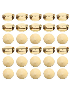 Bandejas Redondas en Blanco uxcell para Broches Dorados x50 - 16 mm