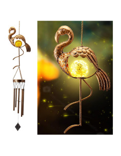 Campanas de Viento Solar Cheri Bliss Flamingo Decorativas
