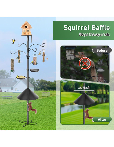 Poste para Comedero de Aves KOLAKO 234 cm Resistente a Ardillas