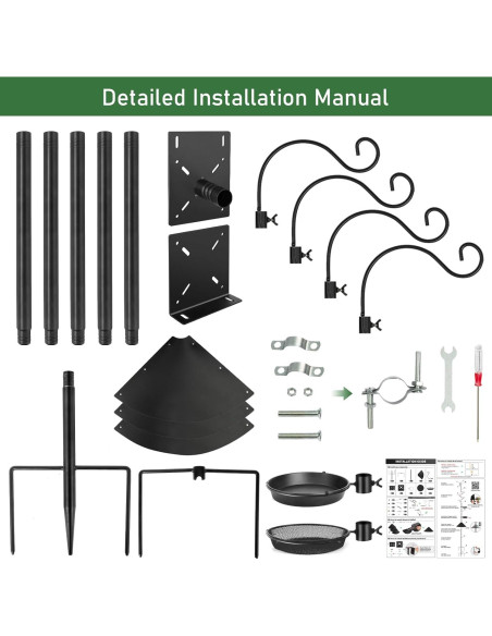 Poste para Comedero de Aves KOLAKO 234 cm Resistente a Ardillas