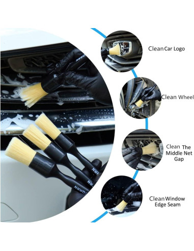 Juego de Cepillos de Detalle MVEQRRN 5 Pcs Pelo de Jabalí Suave