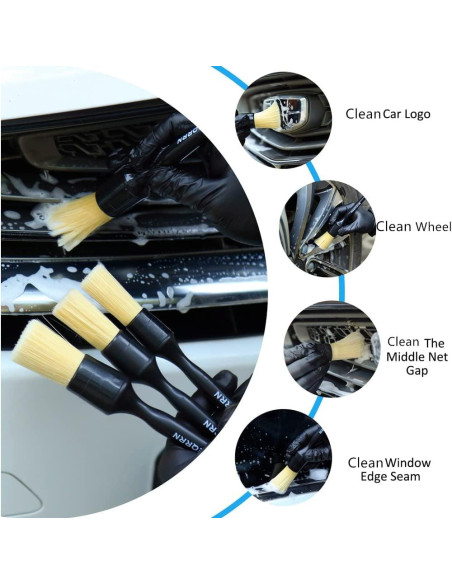 Juego de Cepillos de Detalle MVEQRRN 5 Pcs Pelo de Jabalí Suave Juego de Cepillos de Detalle MVEQRRN 5 Pcs Pelo de Jabalí Suave