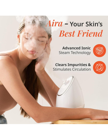Vaporizador Facial Iónico Vanity Planet Aira Beige - Limpiador de Poros