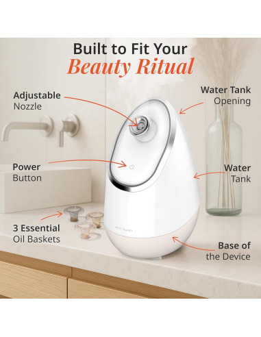 Vaporizador Facial Iónico Vanity Planet Aira Beige - Limpiador de Poros