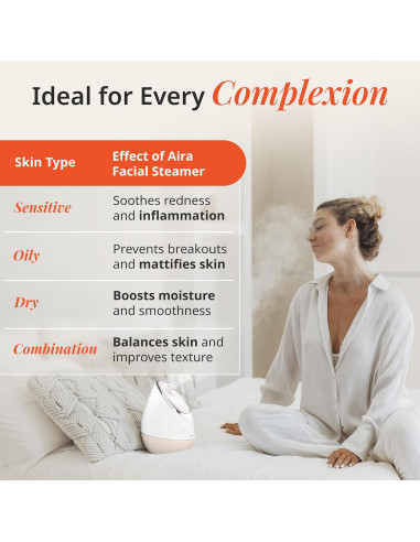 Vaporizador Facial Iónico Vanity Planet Aira Beige - Limpiador de Poros