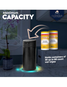 Dispensador de Toallitas Húmedas Recargable Gosnold Negro 26cm 2
